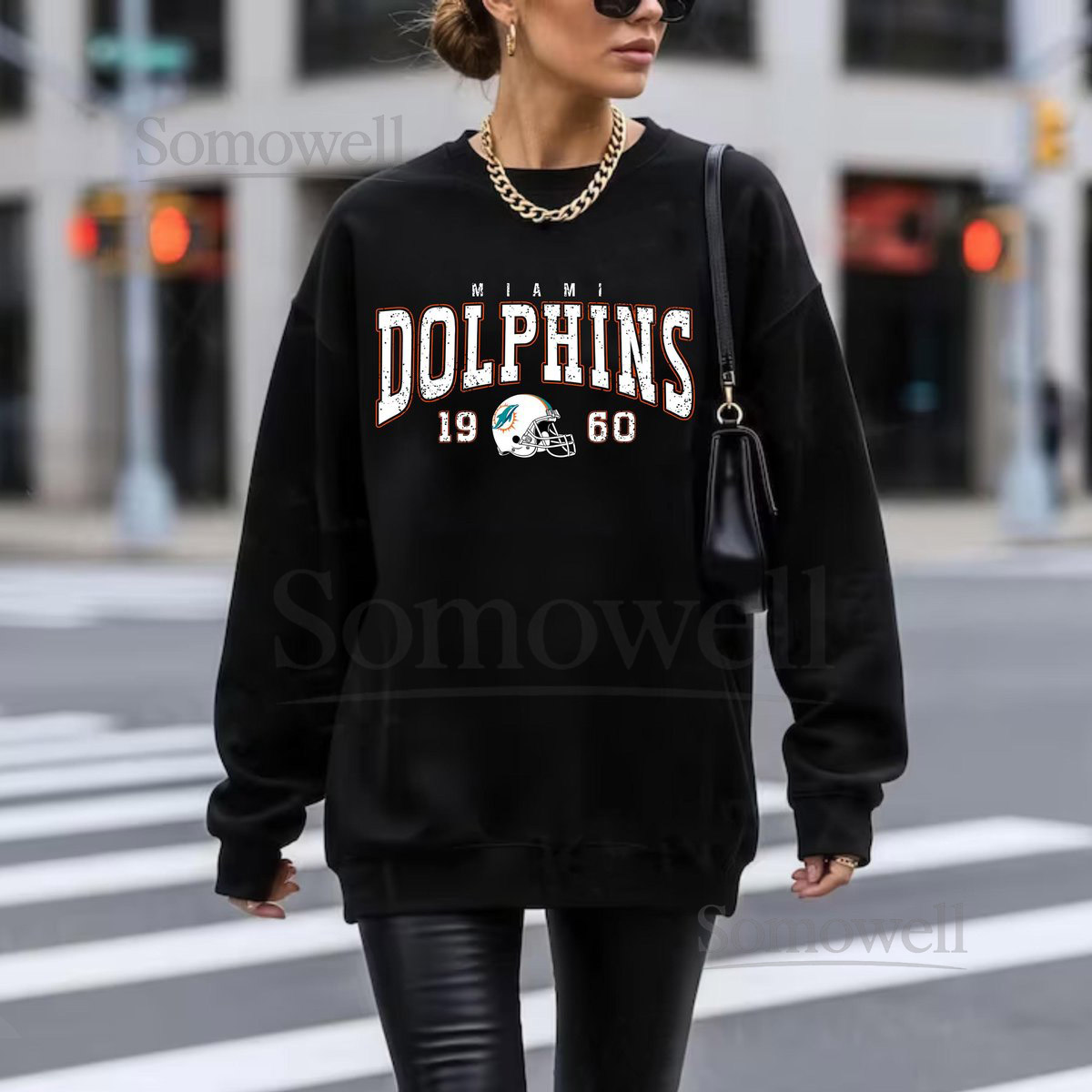 Vintage Miami Dolphins Sweatshirt 1960 Retro Football Crewneck_698