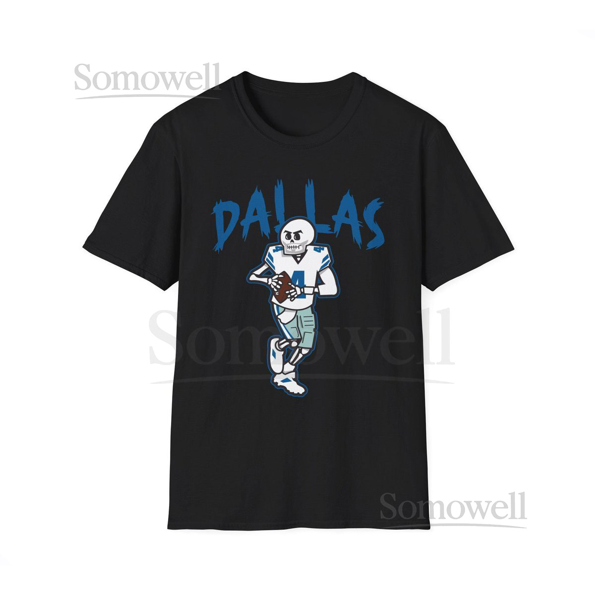 Dallas Football Skeleton Dak Prescott Graphic Tee Limited Halloween Edition Cowboys QB NFL_238