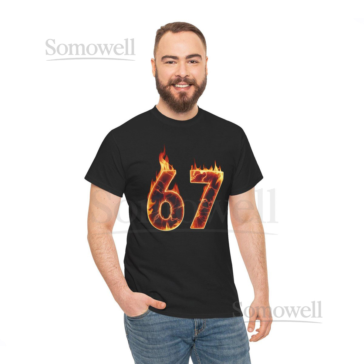 Flame 67 Graphic Tee Unisex Heavy Cotton Fire T-Shirt_161