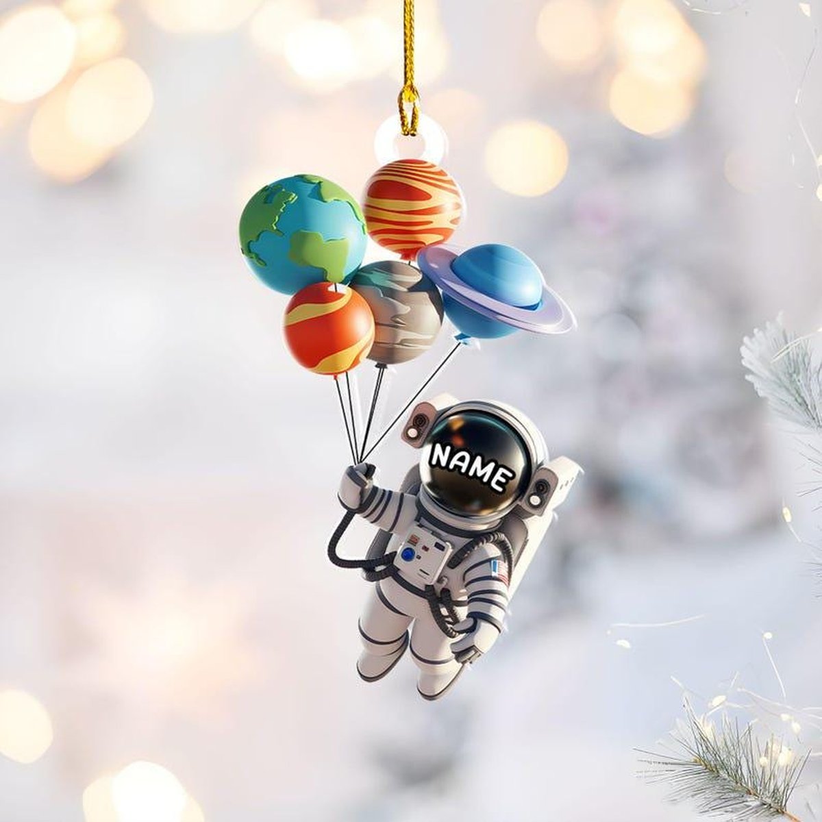 Personalized Astronaut Ornament Space Ornament Rocket Ornament Planet Ornament Solar System Gift Outer Space Ornament Astronaut Gift
