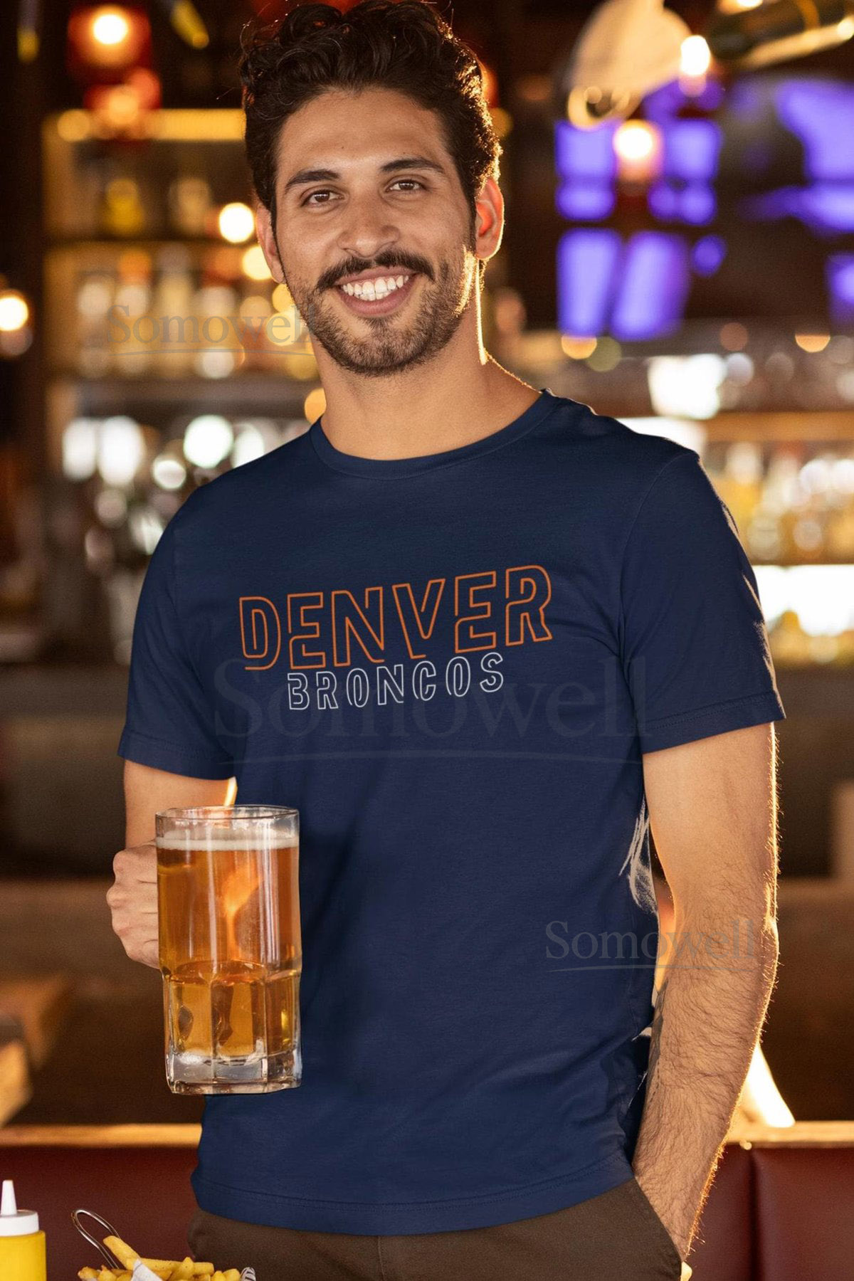 Denver Broncos Simple Text T-Shirt- Gift for Broncos Country_316