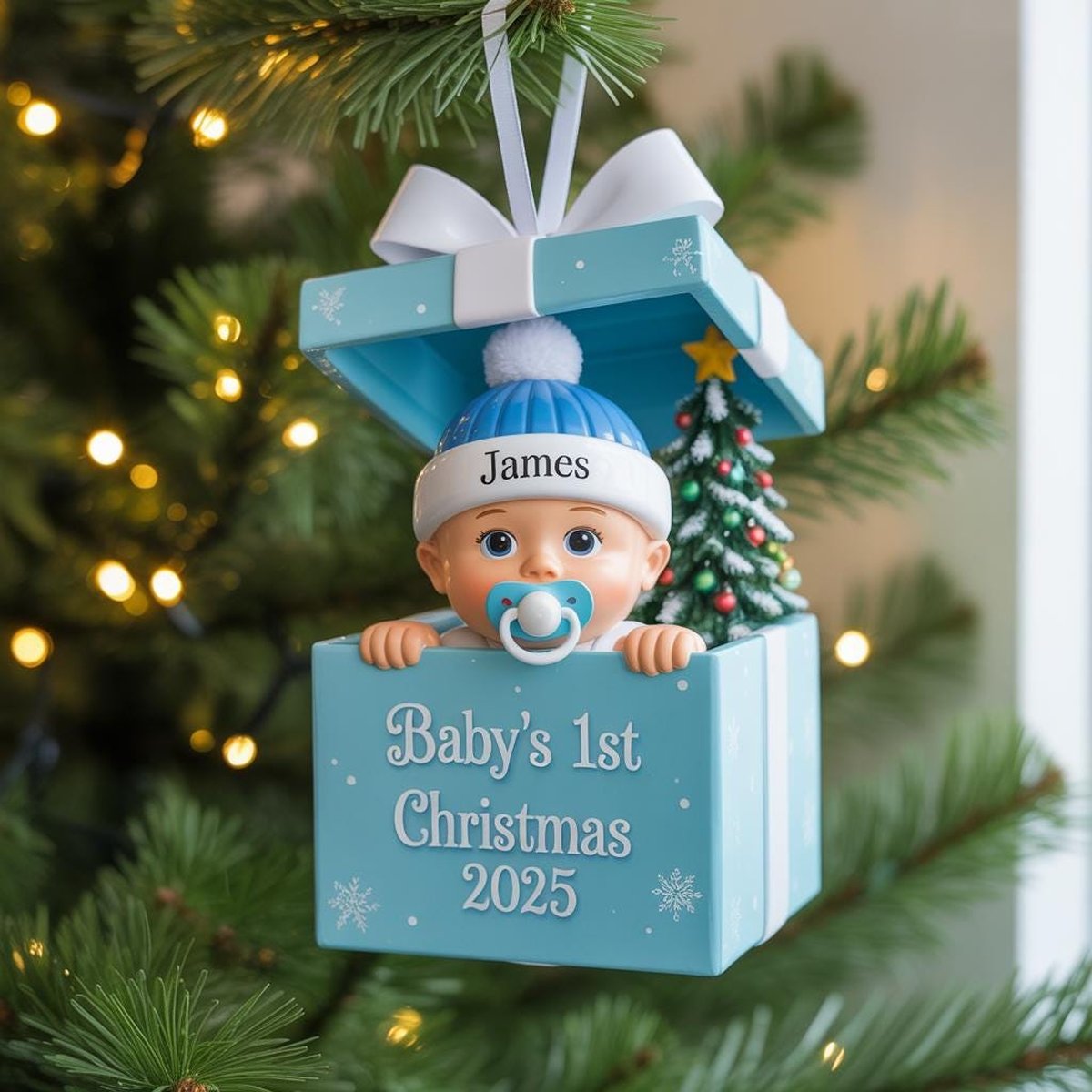 Babys First Christmas Ornament Personalized Newborn Gift Baby Shower Gift Baby First Christmas Keepsake