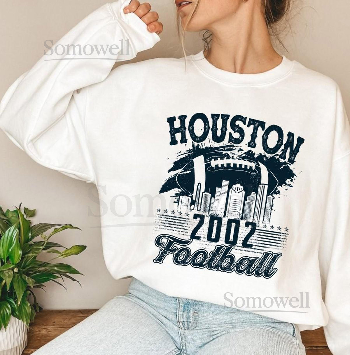 Houston Football T-Shirt Vintage Houston 2002 Football Sweatshirt Houston Game Day Hoodie Football Sunday Unisex _268