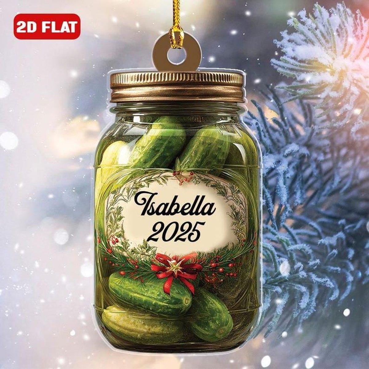 Pickle Ornament Personalized Christmas Ornament Pickle Jar Custom Name Ornament Gift For Pickle Lovers Cucumber Jar Of Pickles Funny Gift