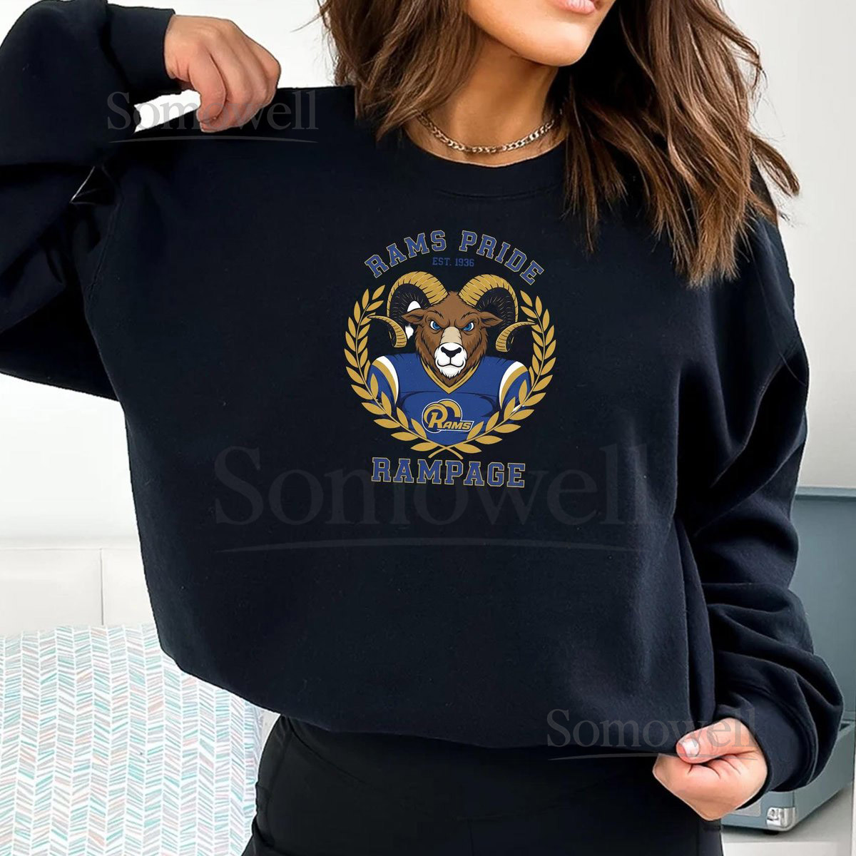 Los Angeles Rams Sweatshirt Vintage Football Mascot Hoodie_99