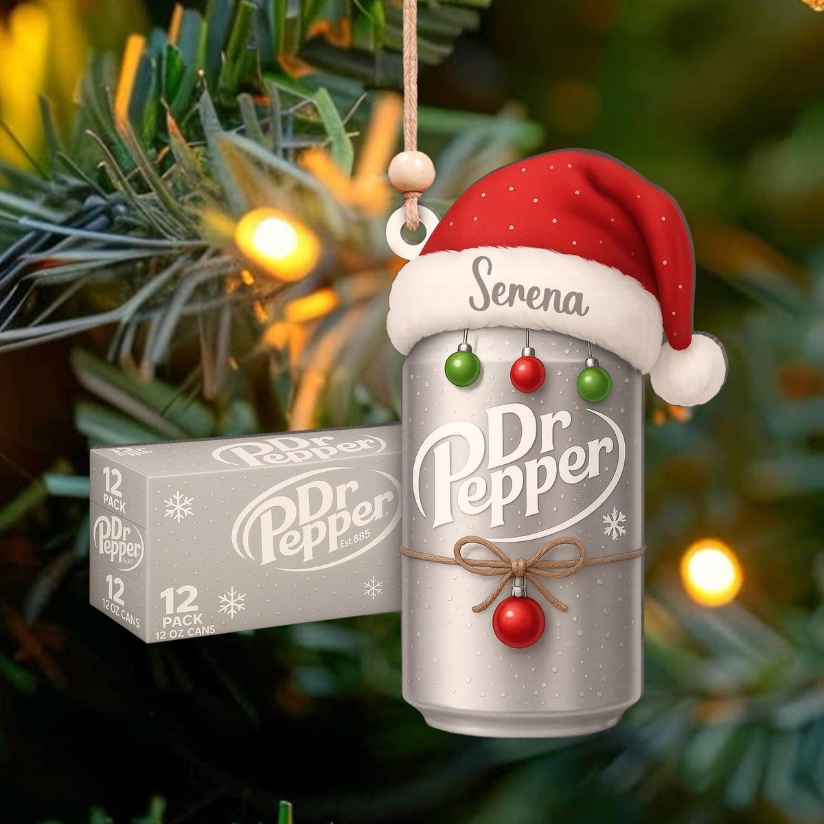 Diet Dr Pepper Ornament Dr Pepper Christmas Tree Ornament Soft Drink Soda Ornament 2025 Holiday 2D Ornament Diet Dr Pepper Decor Gift