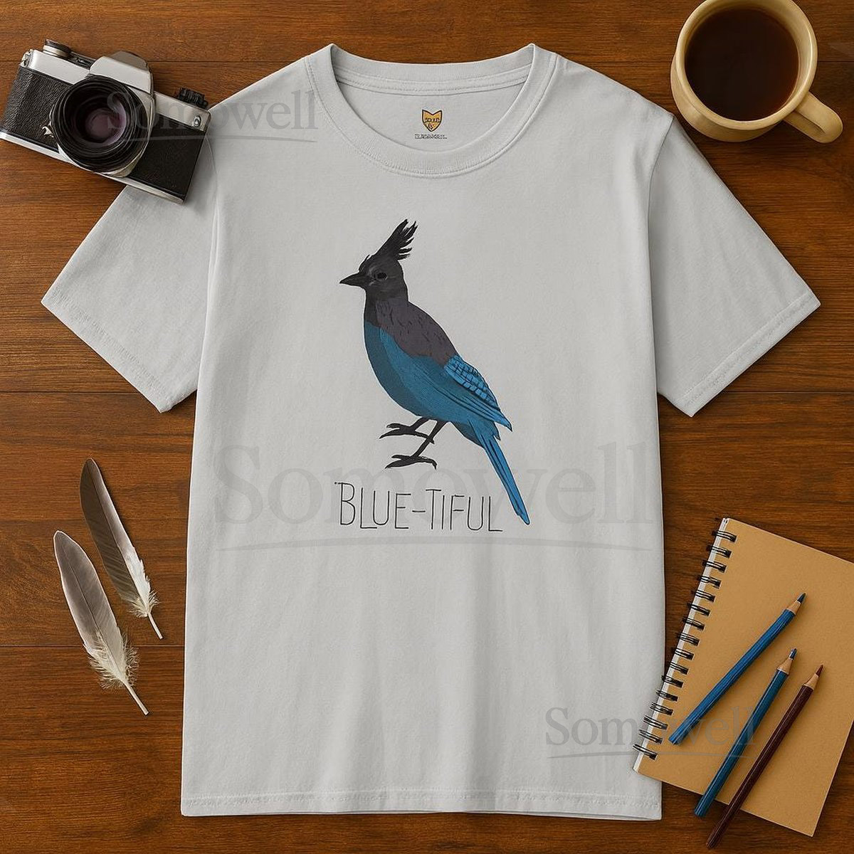 Blue Stellers Jay T-Shirt Nature-Themed Bird Art Unisex Softstyle_160