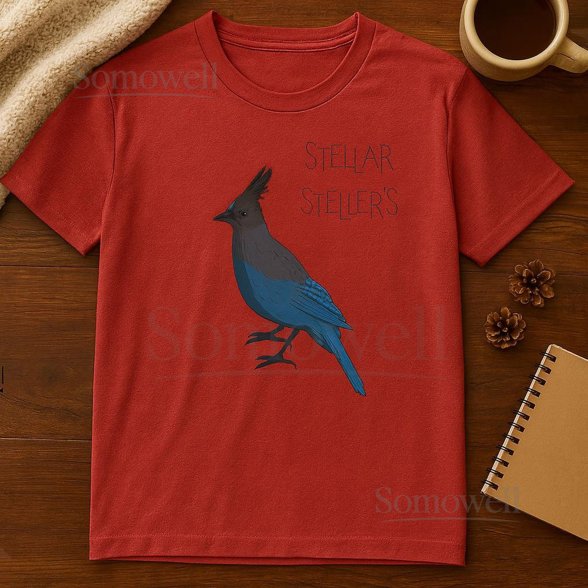 Steller's Jay T-Shirt Nature Lover Gift Birdwatching Tee Unisex Softstyle Shirt Casual Everyday Wear_793