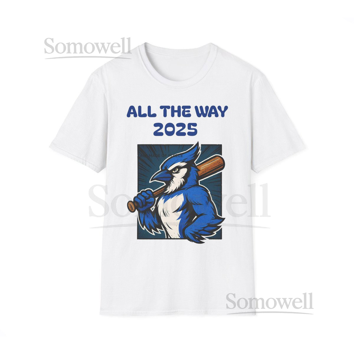 Blue Jays with a baseball bat - Unisex Softstyle T-Shirt - Perfect for Sports Fans Gift for Birthdays Tailgating or Celebrations_154