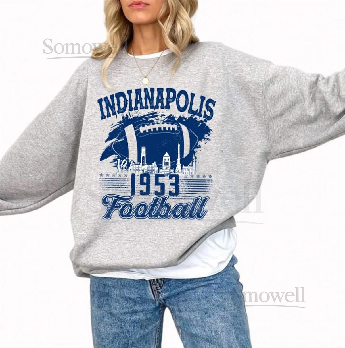 Indianapolis Football Sweatshirt Vintage Indianapolis 1953 Football T-Shirt Indianapolis Game Day Hoodie Football Sunday Unisex _522