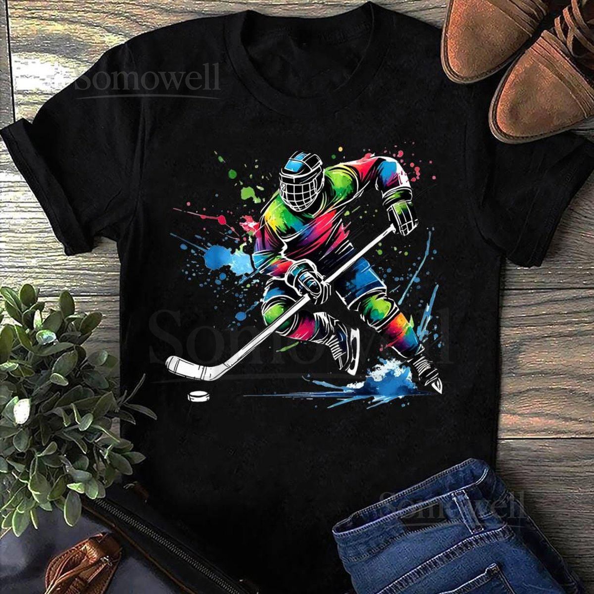Colorful Ice Hockey Fan Player Tie Dye Color Splash Sports - Ice Hockey Player Hockey Lover Shirt Hockey Player Gift Hockey Hockey Team_87