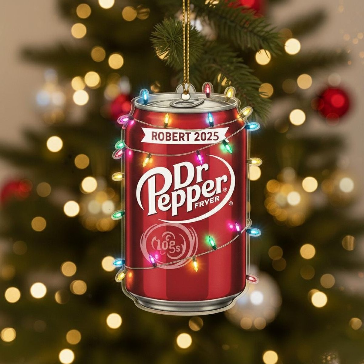 Personalized Soda Can Ornament Custom Name Acrylic Ornament 2025 Funny Christmas Decor Beverage Lover Gift Retro Holiday Tree Keepsake