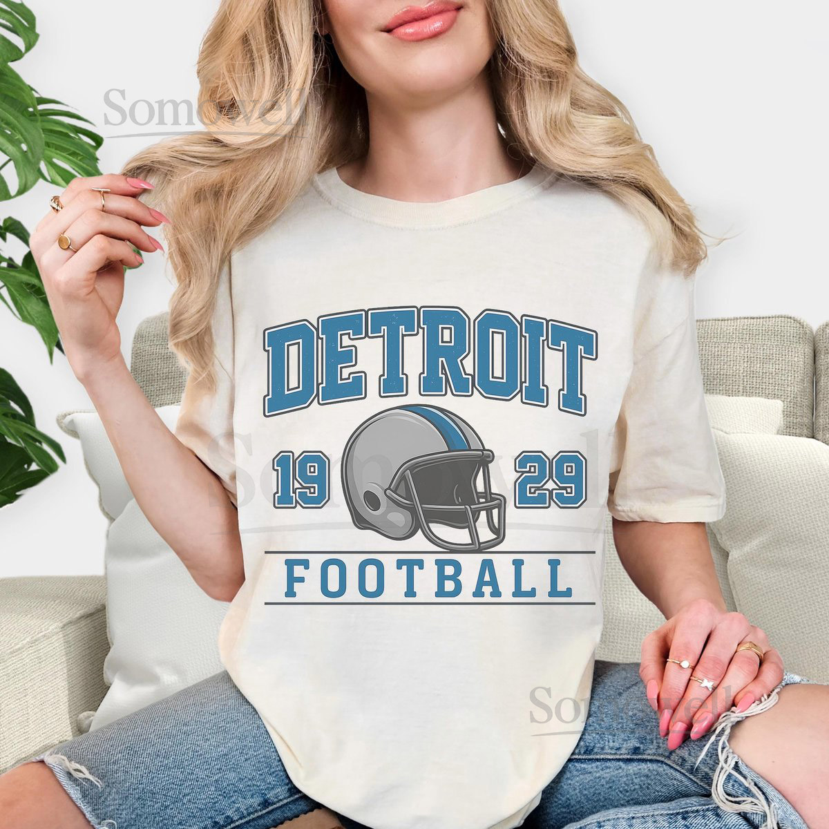 Comfort Colors Detroit Football T-Shirt Vintage Lions Game Day Fan Tee_55
