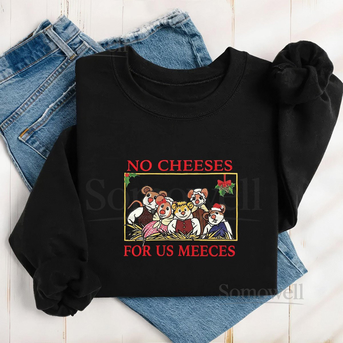 Embroidered Disney Muppet Christmas Carol Sweatshirt Mice No Cheeses For Us Meeces Shirt Mickeys Merry Xmas Hoodie Disneyland Trip_74