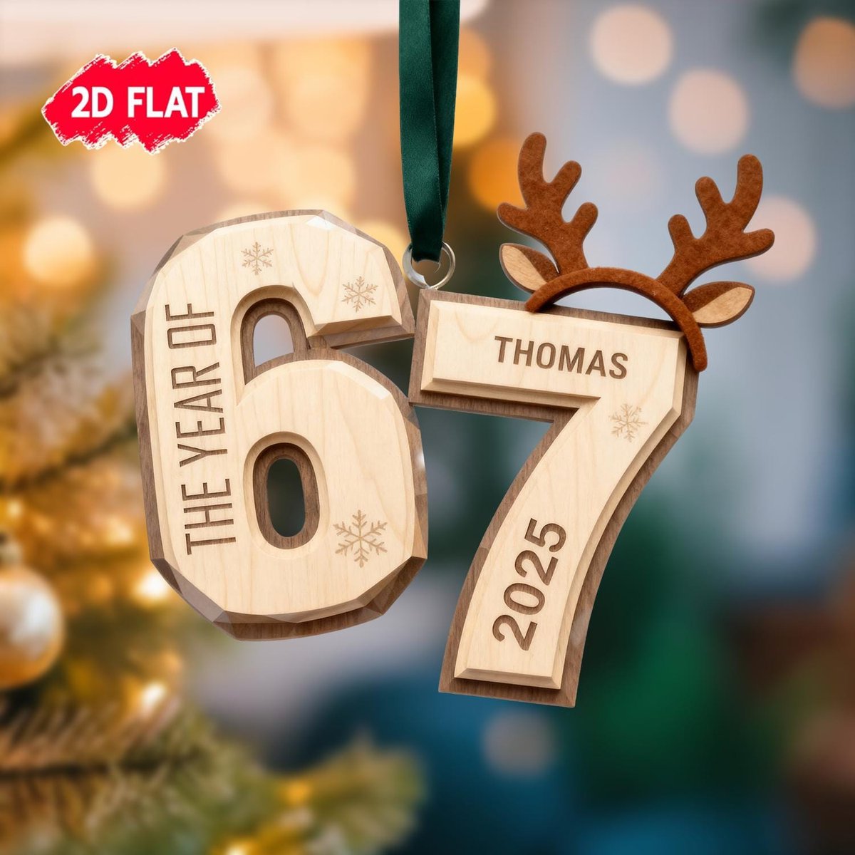 Personalized Viral 67 Christmas Ornament 2025 Custom Name Six Seven Keepsake Funny Gen Alpha Humor Gift for Teens Grandkids Gifts