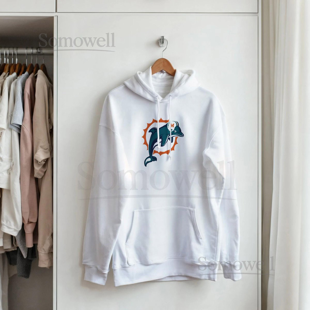 Miami Dolphins Retro Logo Hoodie - Unisex Cotton-Blend Sweatshirt - Sports Fashion Gift_424