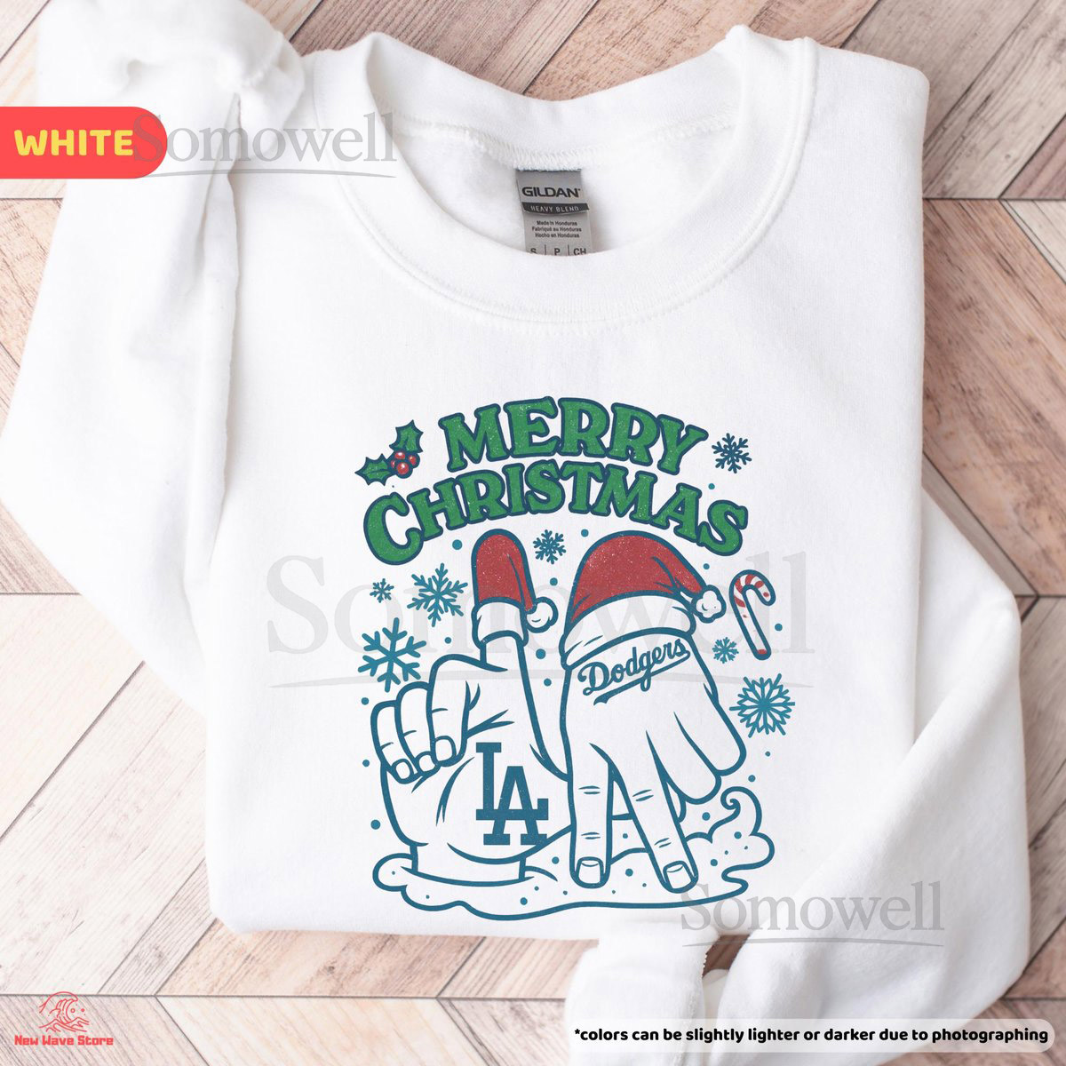 Merry Christmas Dodgers Sweatshirt LA Baseball Holiday Crewneck Funny Santa Hat Sports Shirt Gift for Baseball Fans_677