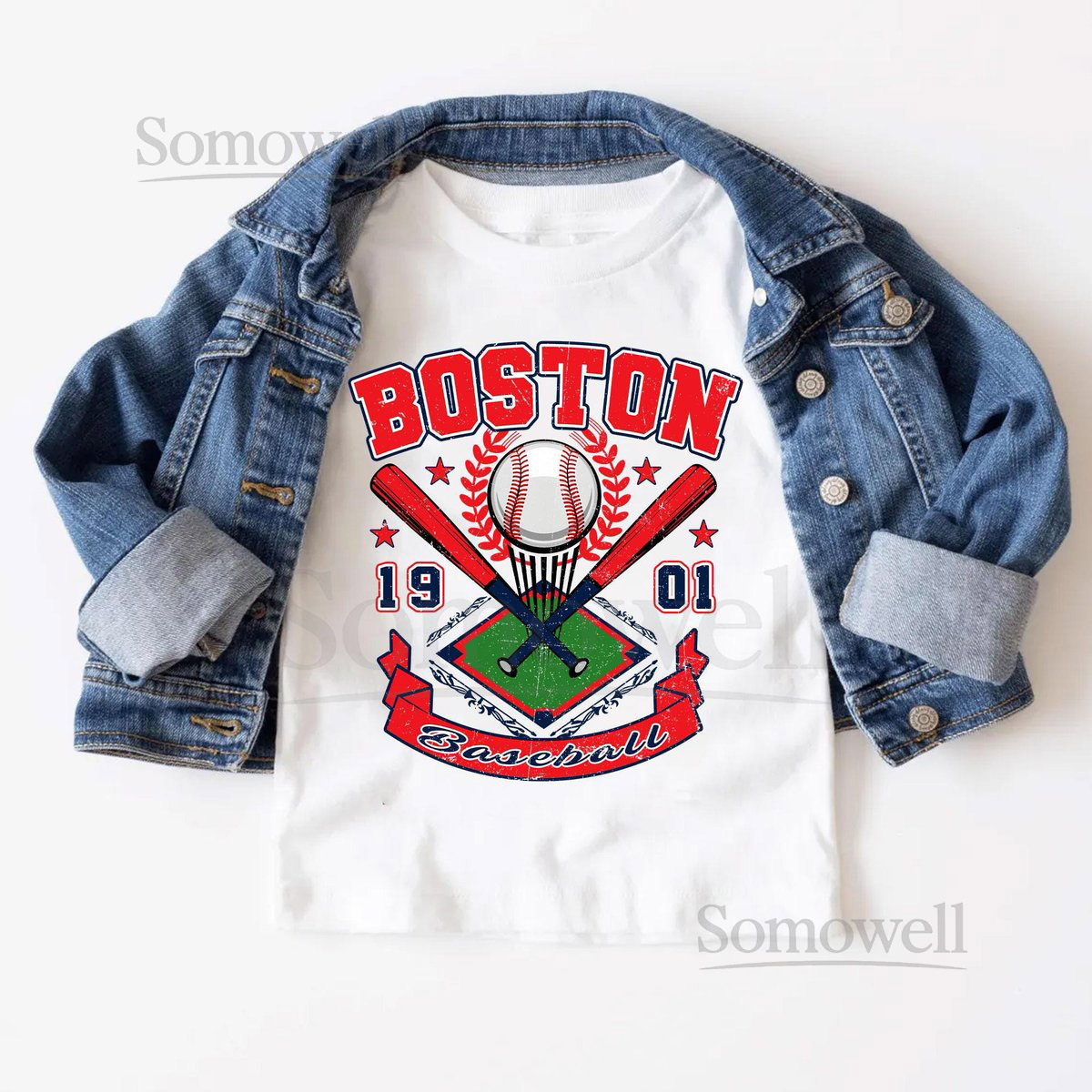 Vintage Boston Baseball Tee for Kids and Adults Retro Sport Fan Shirt Classic Athletic Top Everyday Casual Baseball Graphic Tee_658