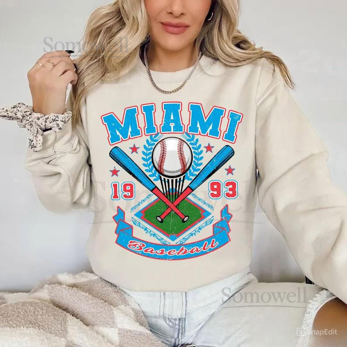 Miami Baseball Shirt Hoodie Sweatshirt for Youth and Adults Retro Sport Fan Apparel Vintage Athletic Design Casual Everyday Outfit_678