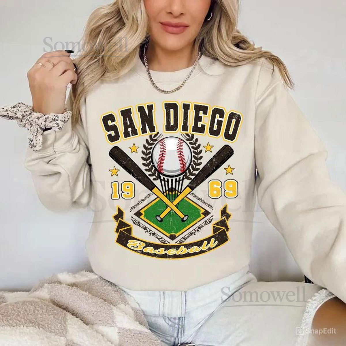 San Diego Baseball Shirt Hoodie Sweatshirt for Youth and Adults Retro Sport Fan Apparel Vintage Athletic Design Casual Everyday Outfit_767