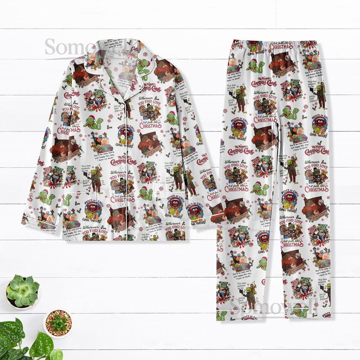 The Muppet Christmas Carol Pajamas Disney Muppet Xmas Holiday Pajama Set Cartoon Women Pajamas The Muppet Shirt Magic Kingdom Shirt_58