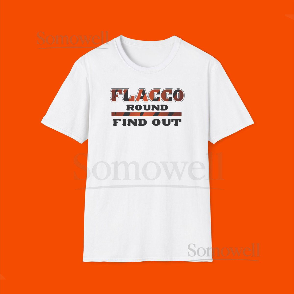 Unisex Softstyle T-Shirt - 'Flacco Round Find Out' Graphic Tee Cincinnati Bengals Joe Flacco 16_879