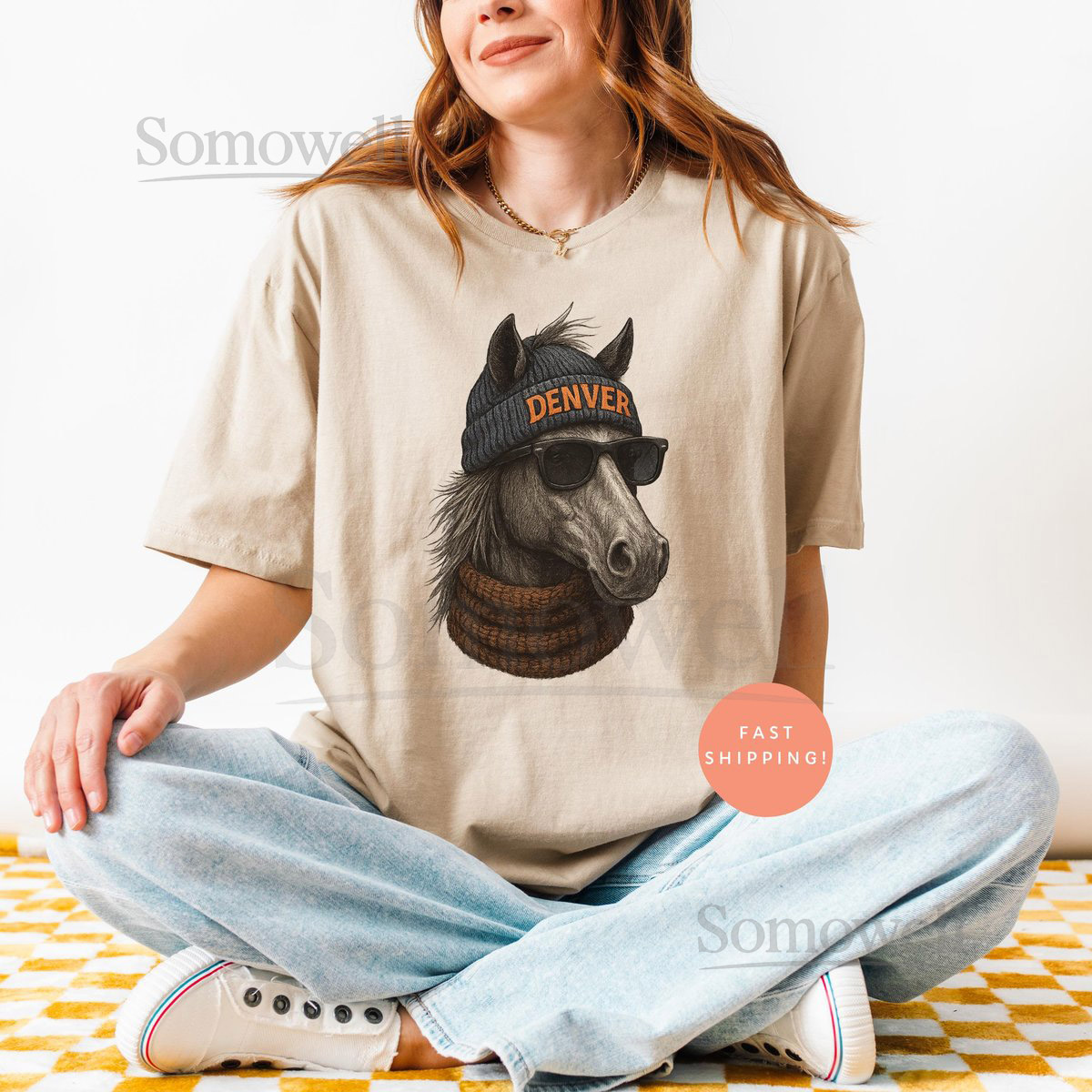 Vintage Denver Football Shirt Retro Broncos Horse Tee Beanie Mascot Graphic Top Game Day Fan Gift Unisex Denver Sports Apparel_592