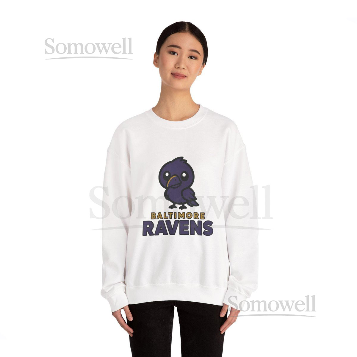 Unisex Baltimore Ravens Cute Crewneck Sweatshirt Ravens Fan Gear Casual Wear Game Day Outfit_876