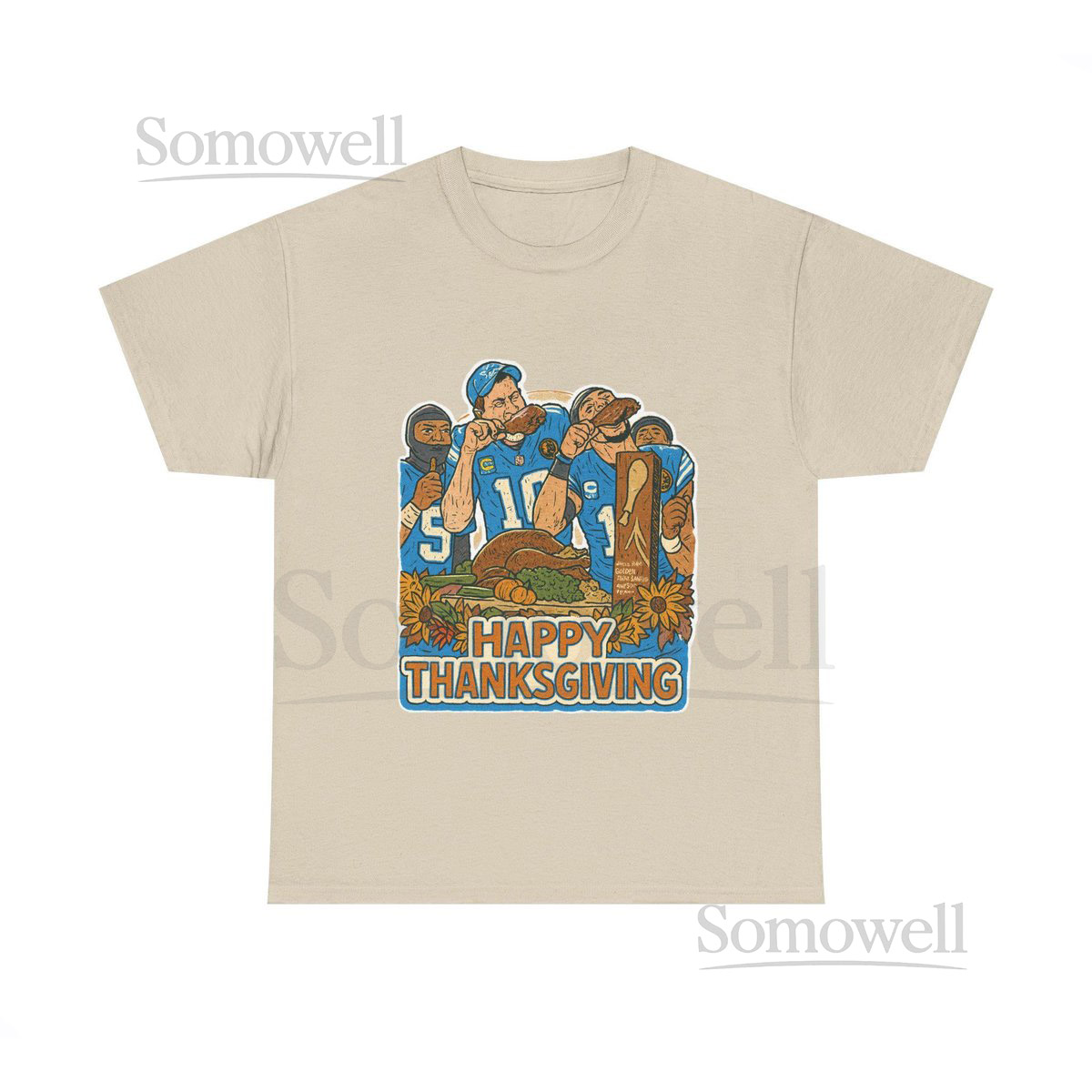 Detroit Football Thanksgiving Unisex Tee Shirt Turkey Day Team Spirit_154