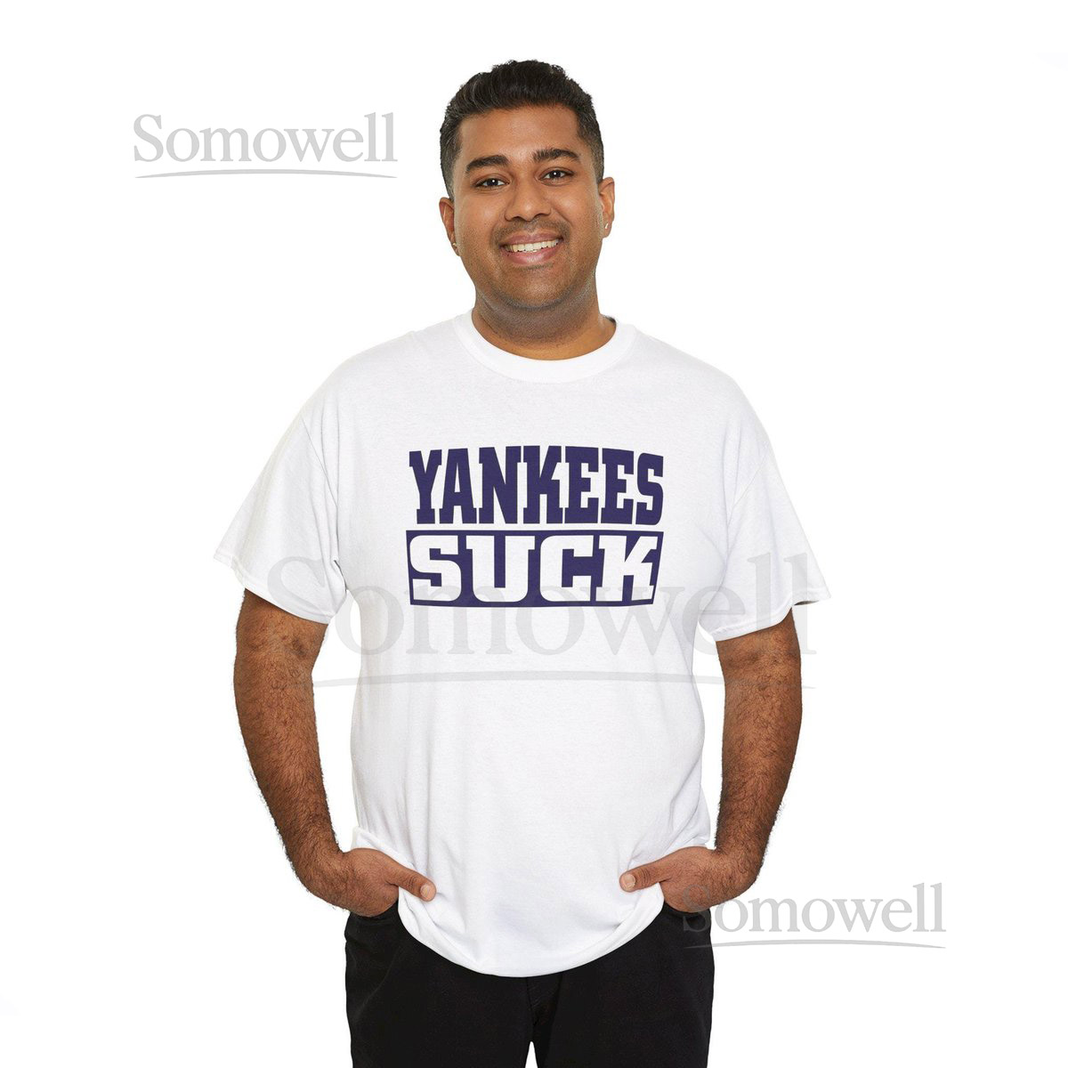 Yankees Suck New York Unisex Heavy Cotton Tee Sports Fan T-Shirt Casual Wear Gift for Baseball Lovers Funny Graphic Tee Smile More_628