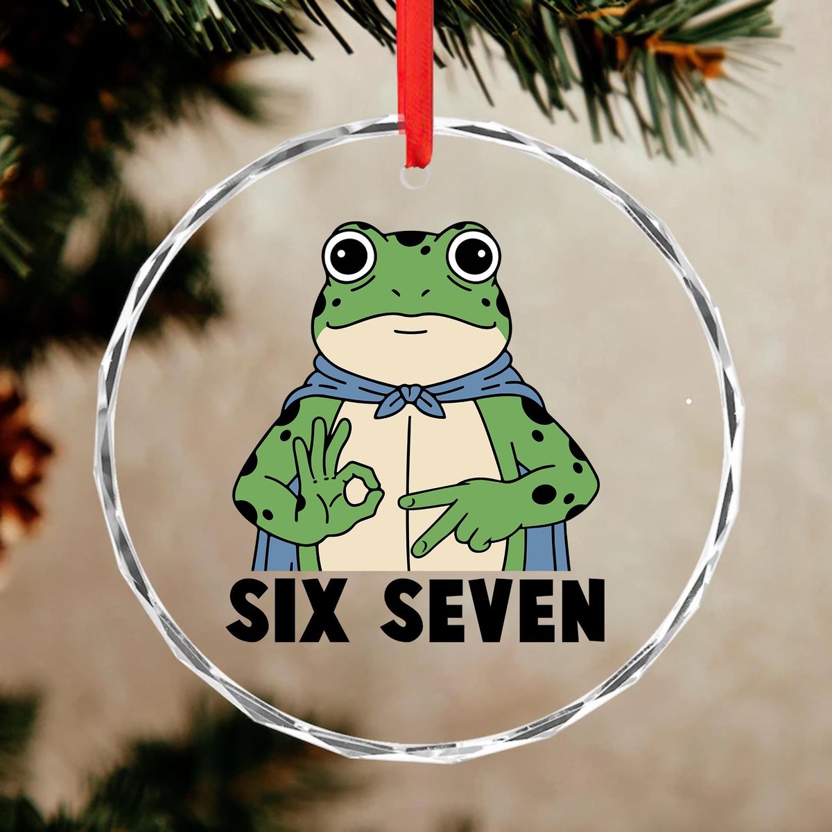 Portland Frog 67 Six Seven Anti Trump Ornament Portland Frog Protester Ornament Fog Portland Meme Ornament Resistance Anti Ice Orrnament