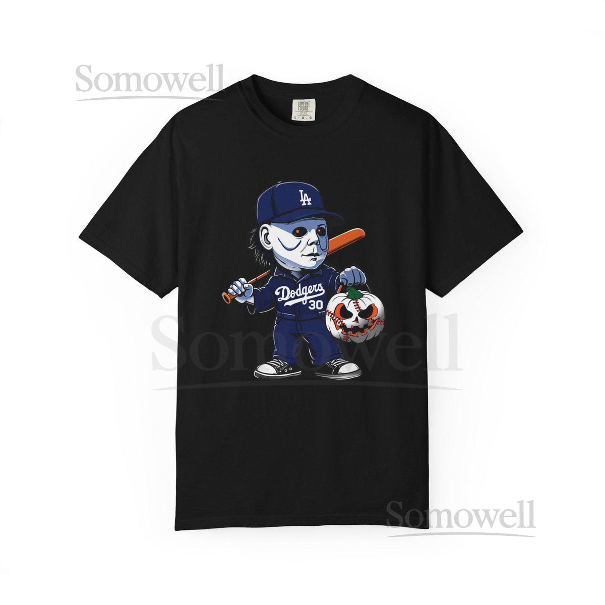 Halloween LA Dodgers T-shirt Micheal Myers October Graphic Tee ALL SIZES_429