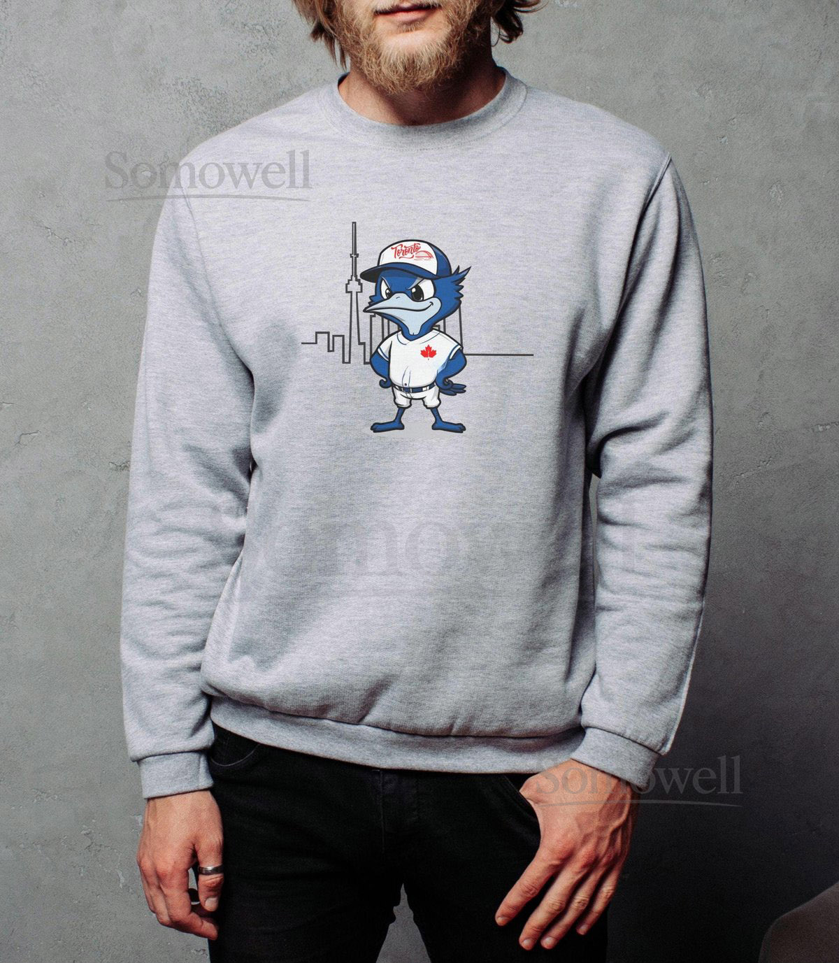 Blue Jay Toronto Skyline Sweatshirt Unisex Cityscape Pullover_116