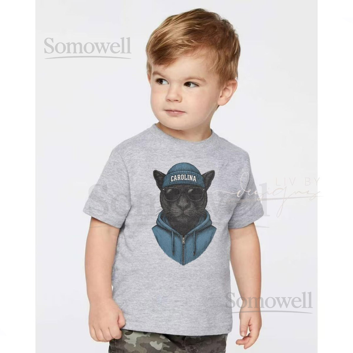 Carolina Panthers Youth Shirt Hoodie Crew Jerzees Ash Kids Sweatshirt Sublimated Football Top Game Day Youth Gift Boys Girls Tee_408