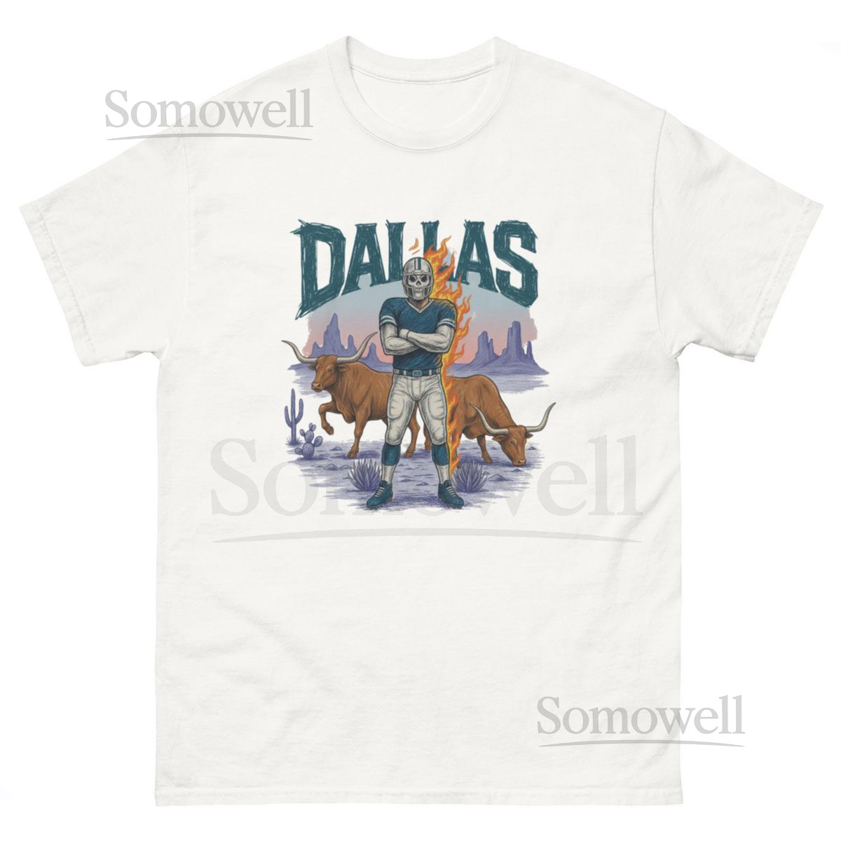 Dallas Football Retro Shirt Vintage Texas Team Graphic Cotton Unisex Tee_223