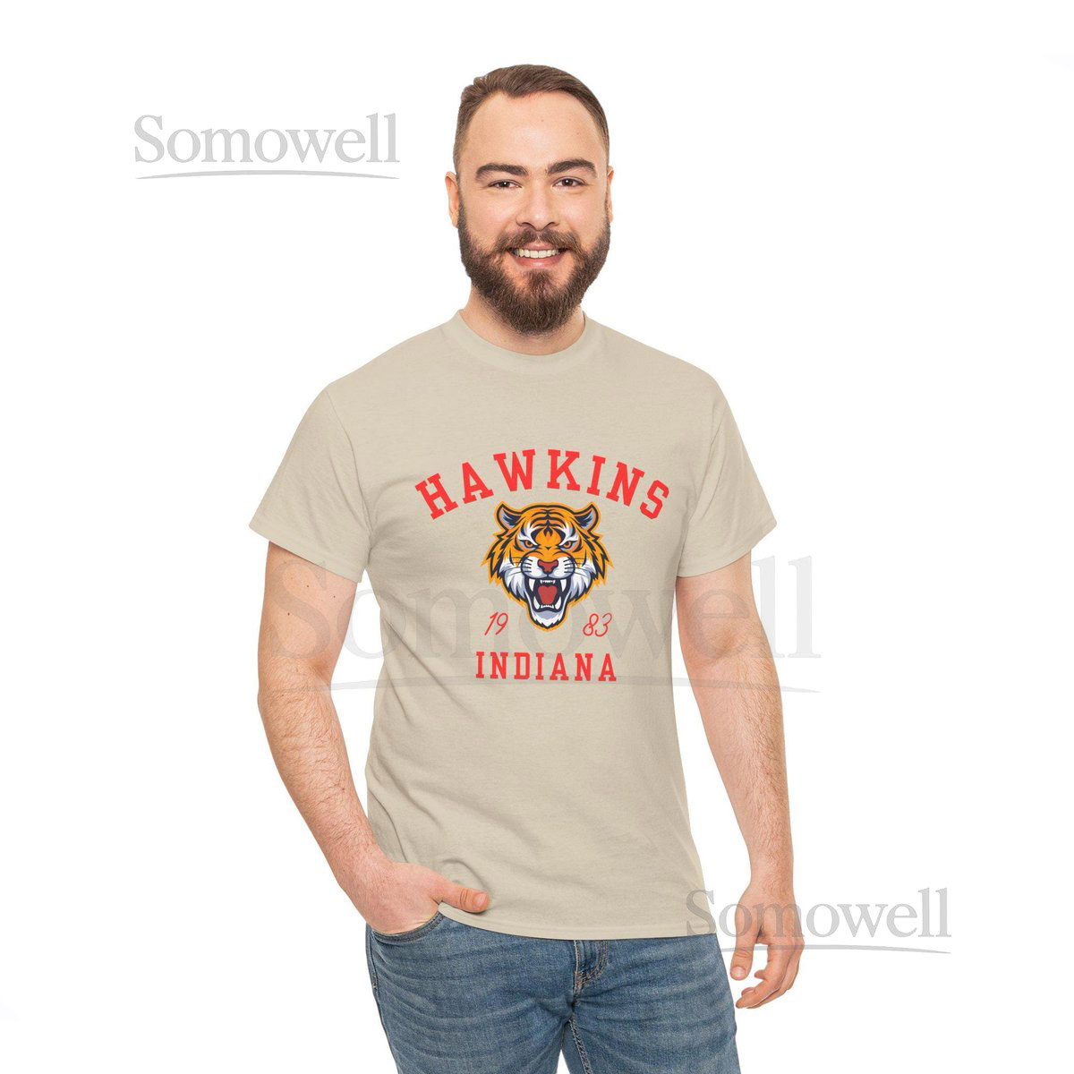 Vintage Hawkins Tigers Tee Unisex Cotton T-Shirt_906