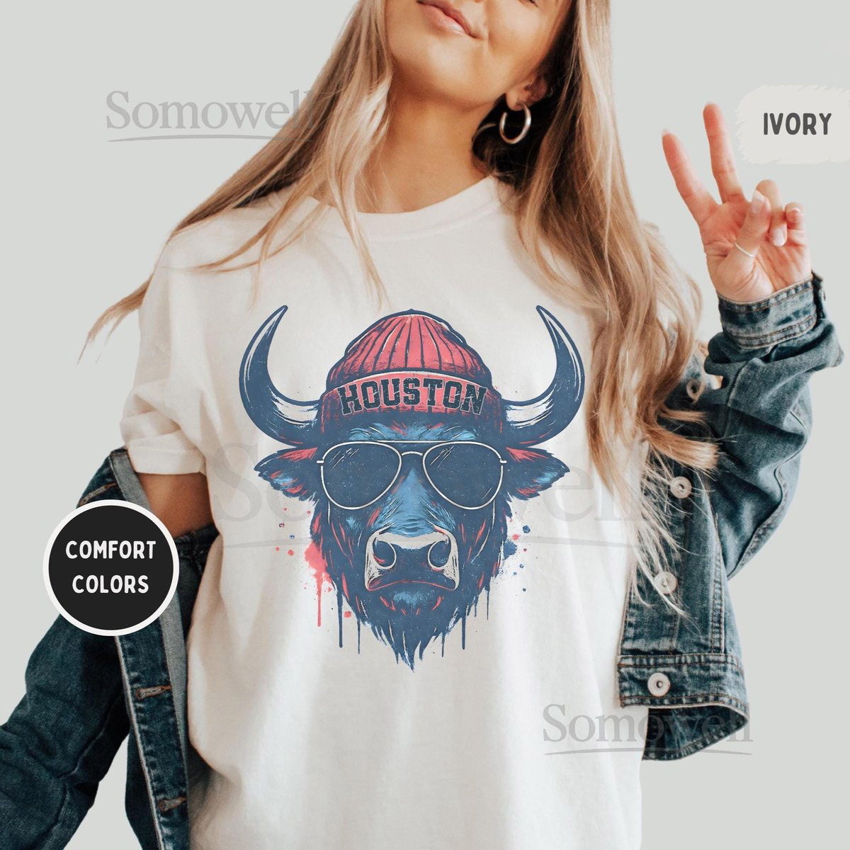 Vintage Houston Football Comfort colors shirt Retro Distressed Football t-shirt Men's Women's Sports Fan Gift Texas Football Te_952