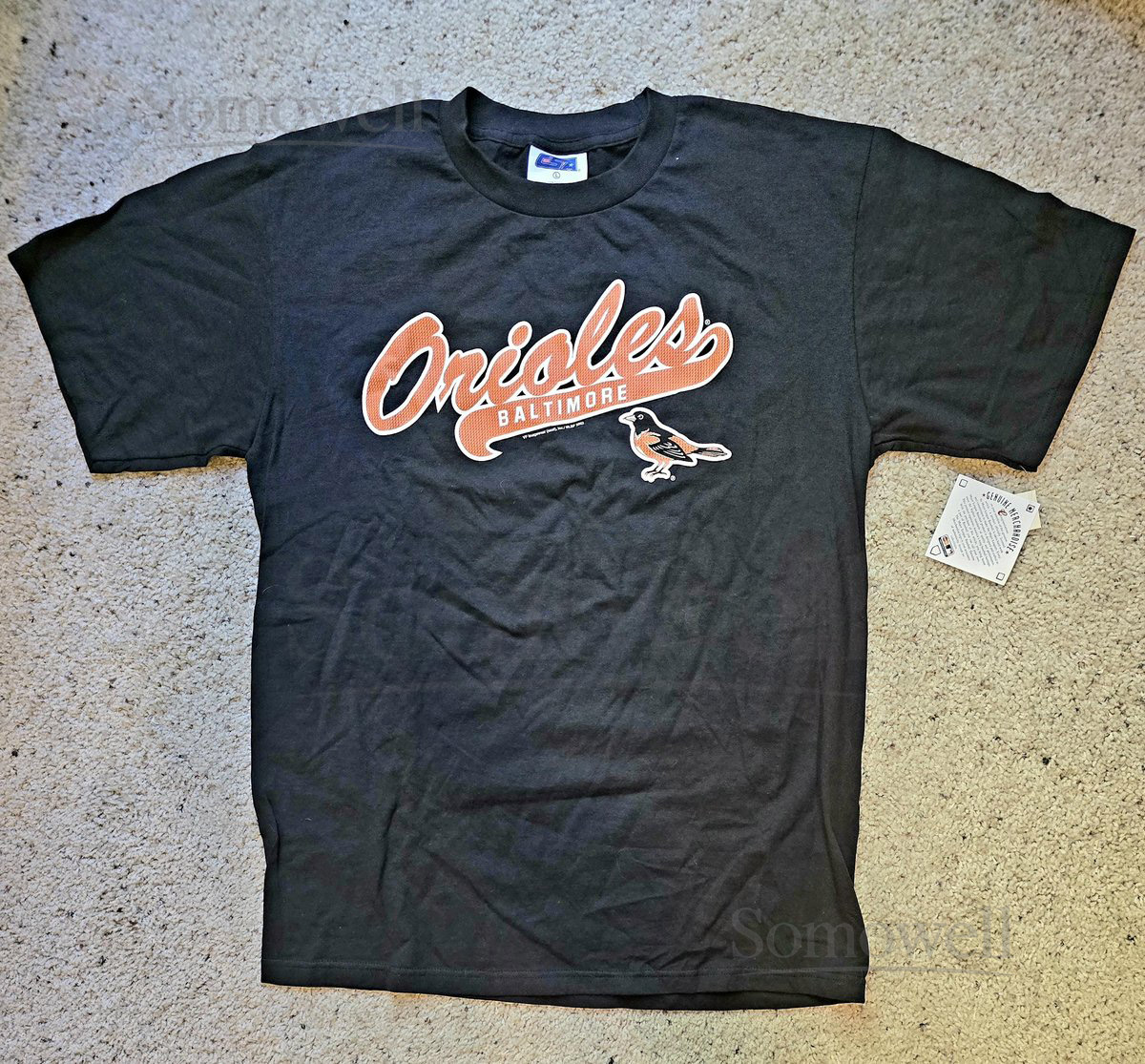 Vintage Baltimore Orioles Black Tee Shirt Size Large 2002 New with Original Tags All Cotton_638
