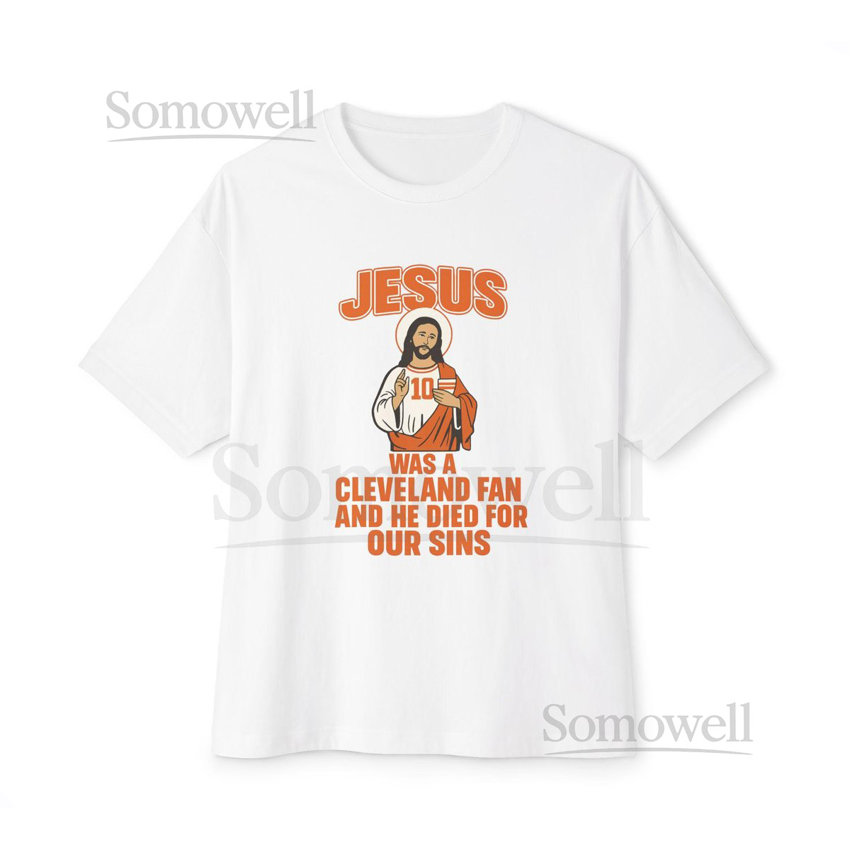 Jesus was a Cleveland Browns Vintage Shirt Unisex Oversized Boxy Tshirt NFL Apparel Gift Sports Fan Clothing_554