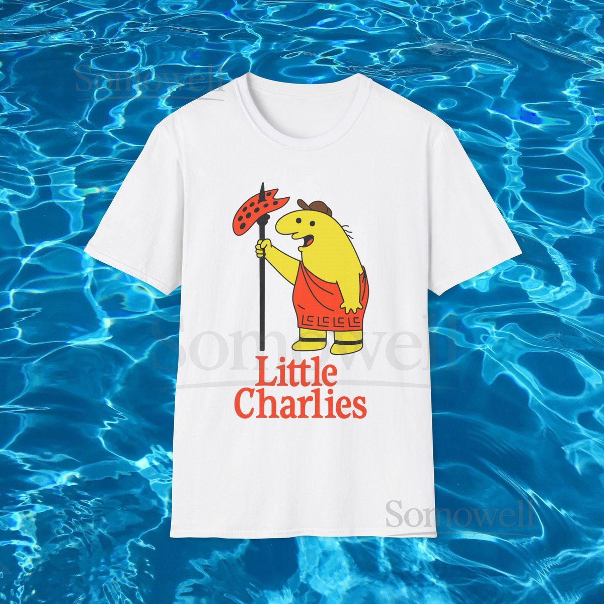 Little Charlie's Funny Meme TShirt Smiling Pizza Parody for Friends Joke Tee Caesars White Elephant Gift Shirt Adult Cartoon Gift Tee_581