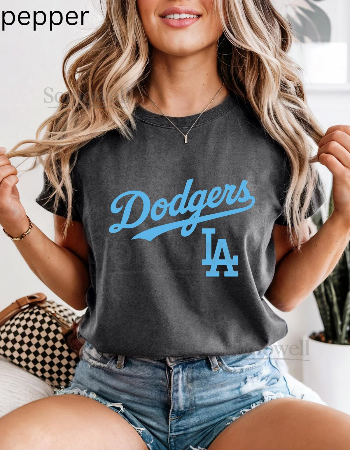 Dodgers Retro Shirt Comfort Colors Cotton Baseball Graphic Tee Cute Vintage Fan Gift_342