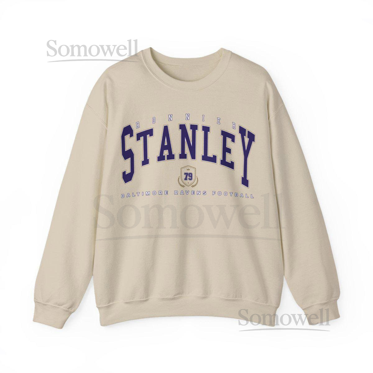 Ronnie Stanley Crewneck Sweatshirt Vintage Baltimore Ravens Football Merch Cozy Game Day Unisex Fan Pullover Gift_854
