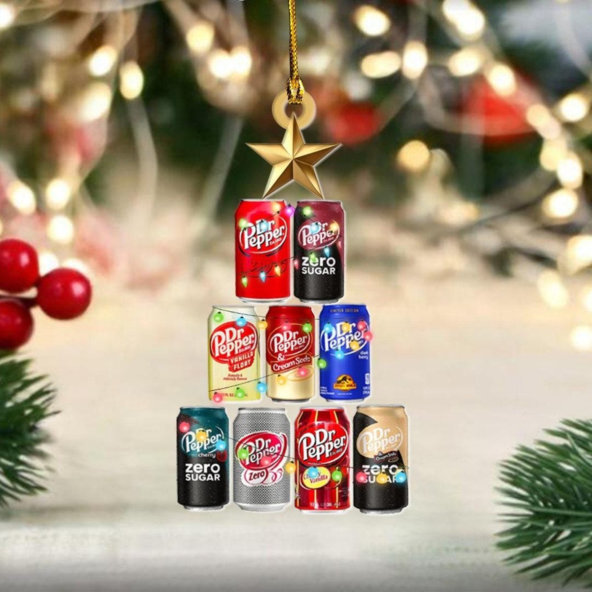 Dr Pepper 2D Flat Ornament Dr Pepper Christmas Ornament Soft Drink Christmas Ornament Soda Ornament 2025 2D Ornament Dr Pepper Decor_4393941548