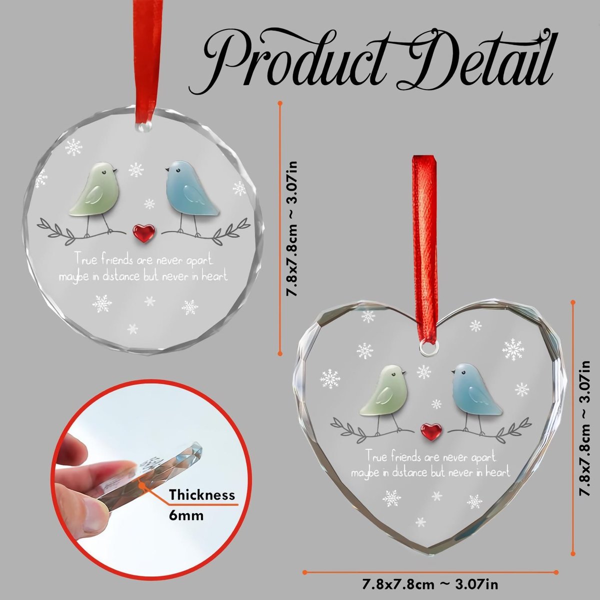 Personalize Friendship Sea Glass Ceramic Ornament True Friends Never ApartBest Friend GiftChristmas Tree Decor 2025