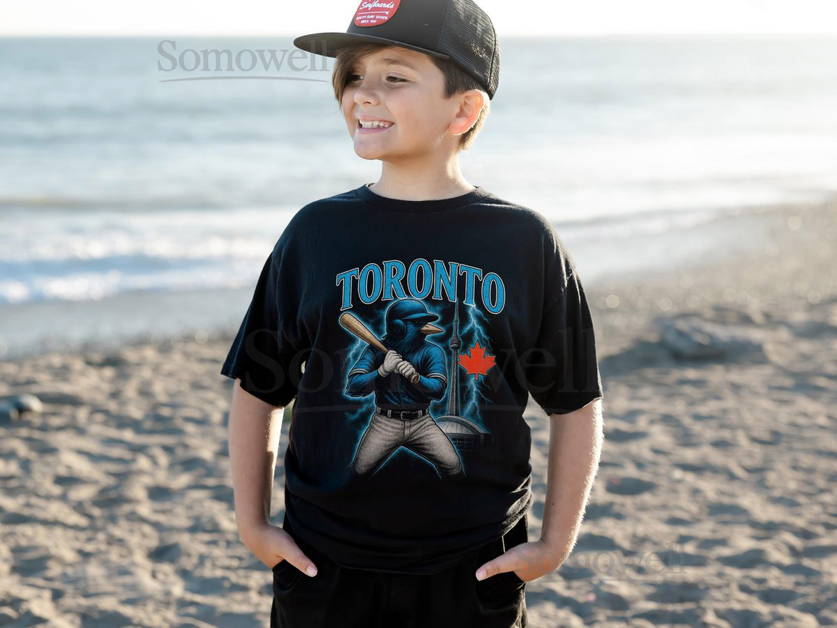 Bootleg Canadian Blue Jay Shirt for Child Toronto Fan Canada Youth T-Shirt for Baseball Lovers Canadian Tee for Kids Sports Enthusiasts_100