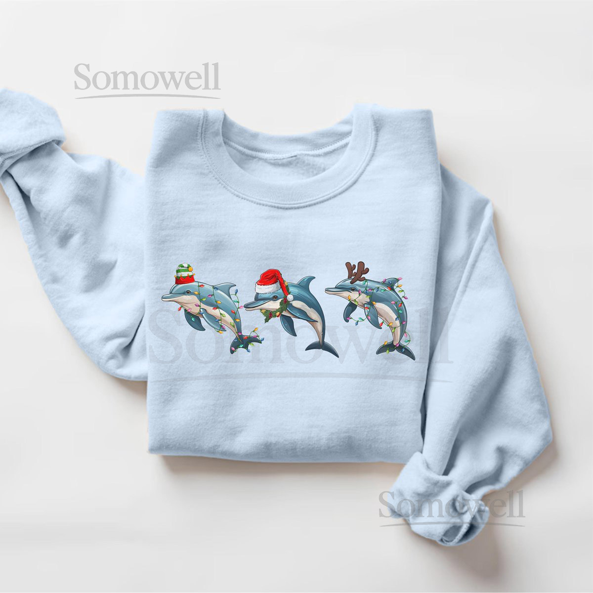 Dolphin Christmas Sweatshirt Dolphin Xmas Sweater Dolphin Lover Gift Sea Creatures Christmas TShirt Ocean Lover Gift Dolphin Gift Xmas_285
