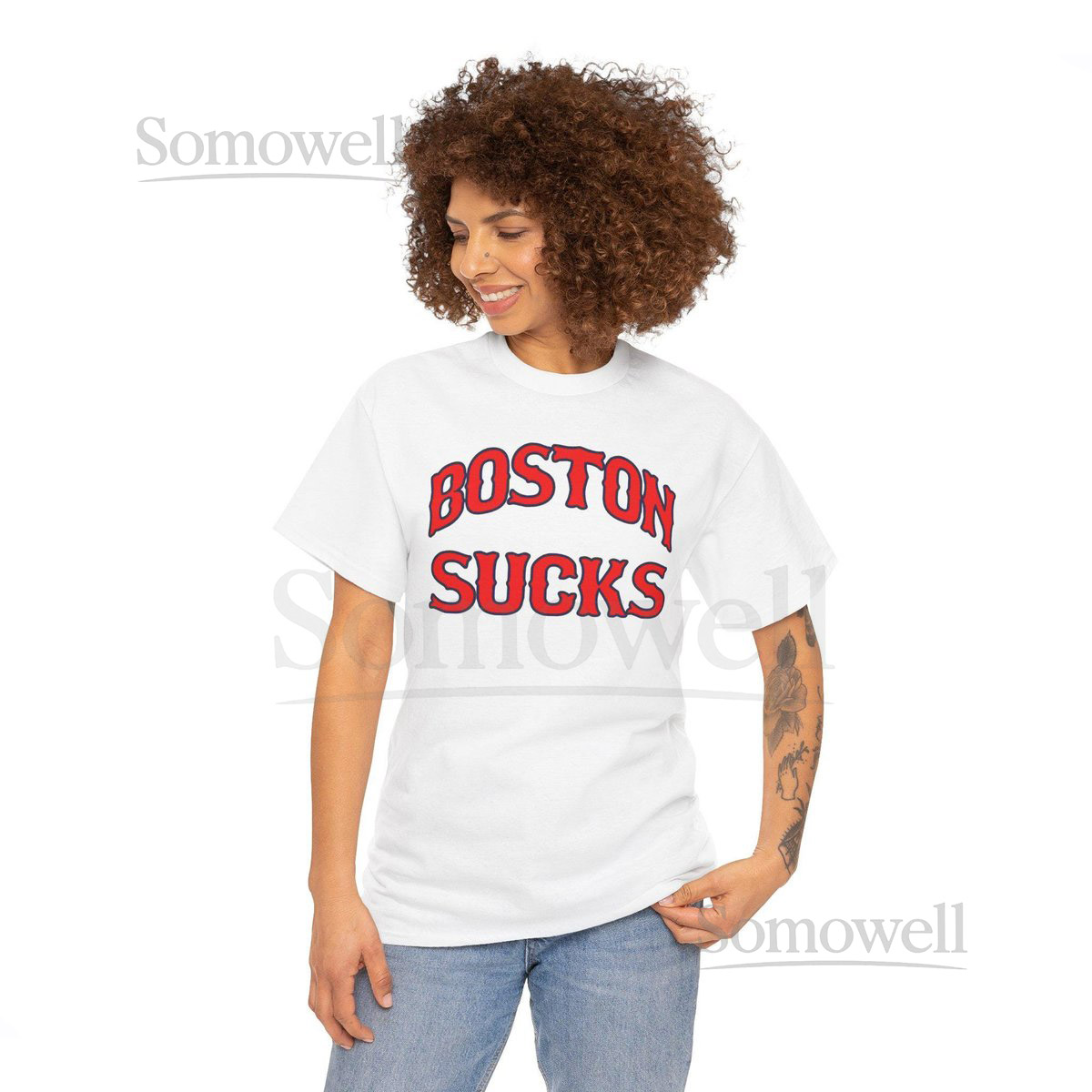 Boston Red Sox Sucks Unisex Cotton Tee Funny Graphic Tee Casual Wear Gift for Sports Fans Comfortable Everyday T-Shirt Smile More_204