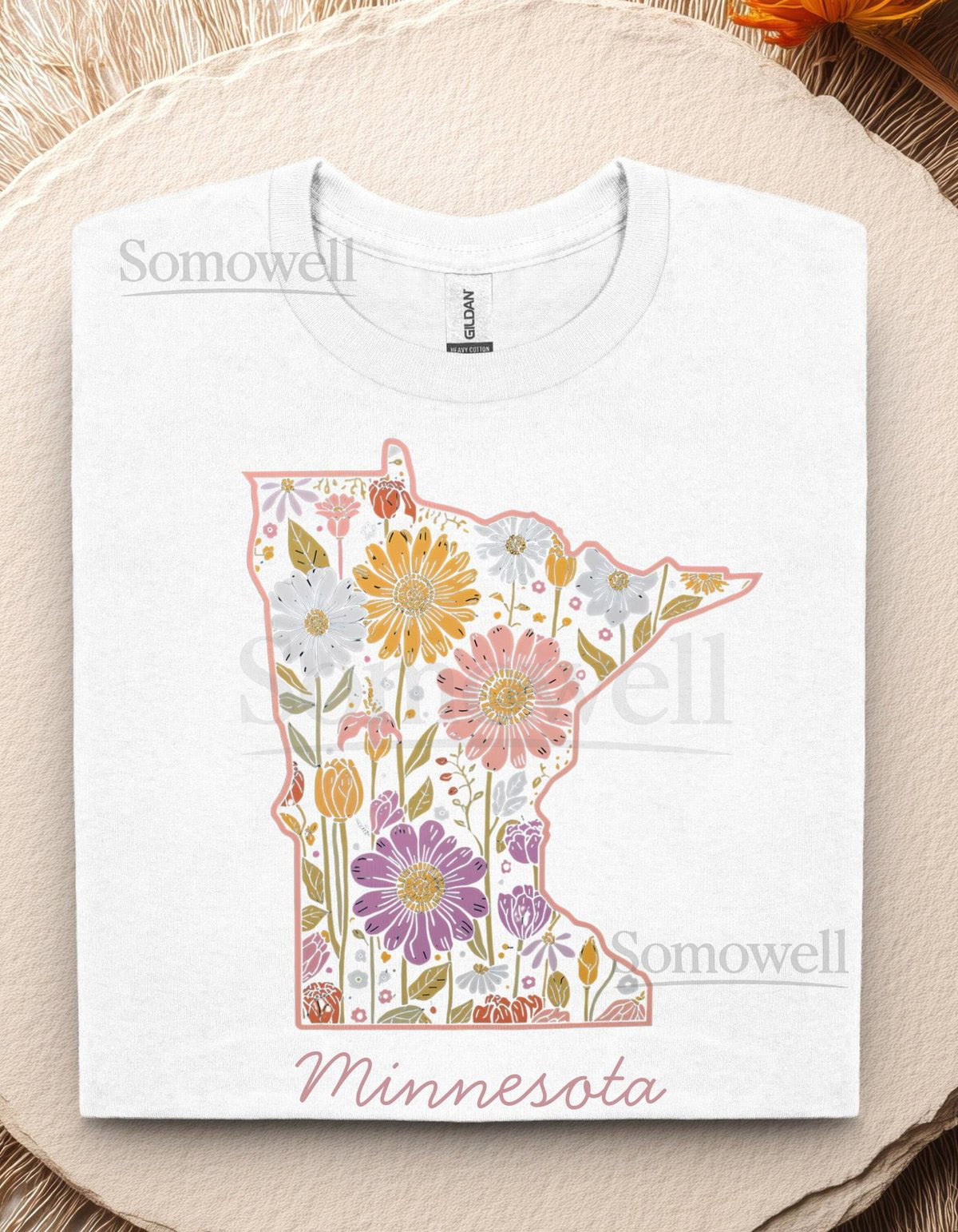 Floral Minnesota Tee - Unisex Cotton Shirt State Pride_283