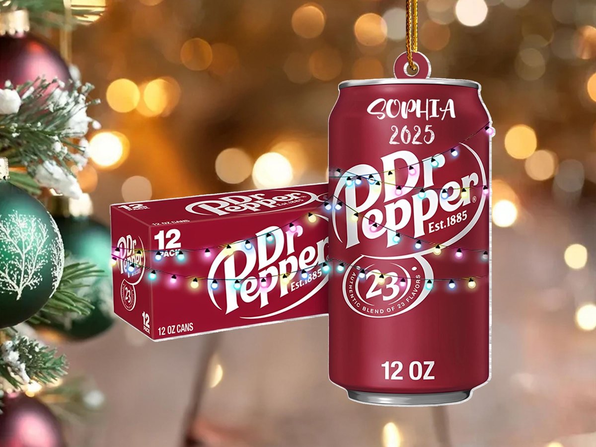 Dr Pepper 2D Flat Ornament Dr Pepper Christmas Ornament Soft Drink Christmas Ornament Soda Ornament 2025 2D Ornament Dr Pepper Decor_4394397258