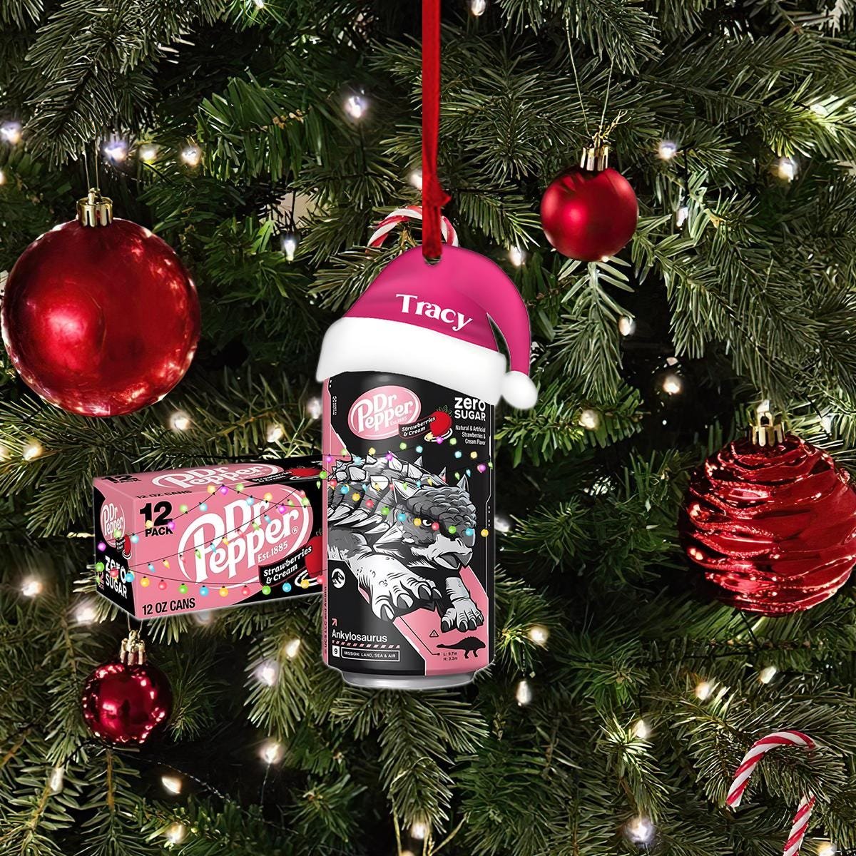 Dr Pepper Zero Sugar Ornament Dr Pepper Christmas Ornament Soft Drink Christmas Ornament Soda Ornament 2025 2D Ornament Dr Pepper Lover